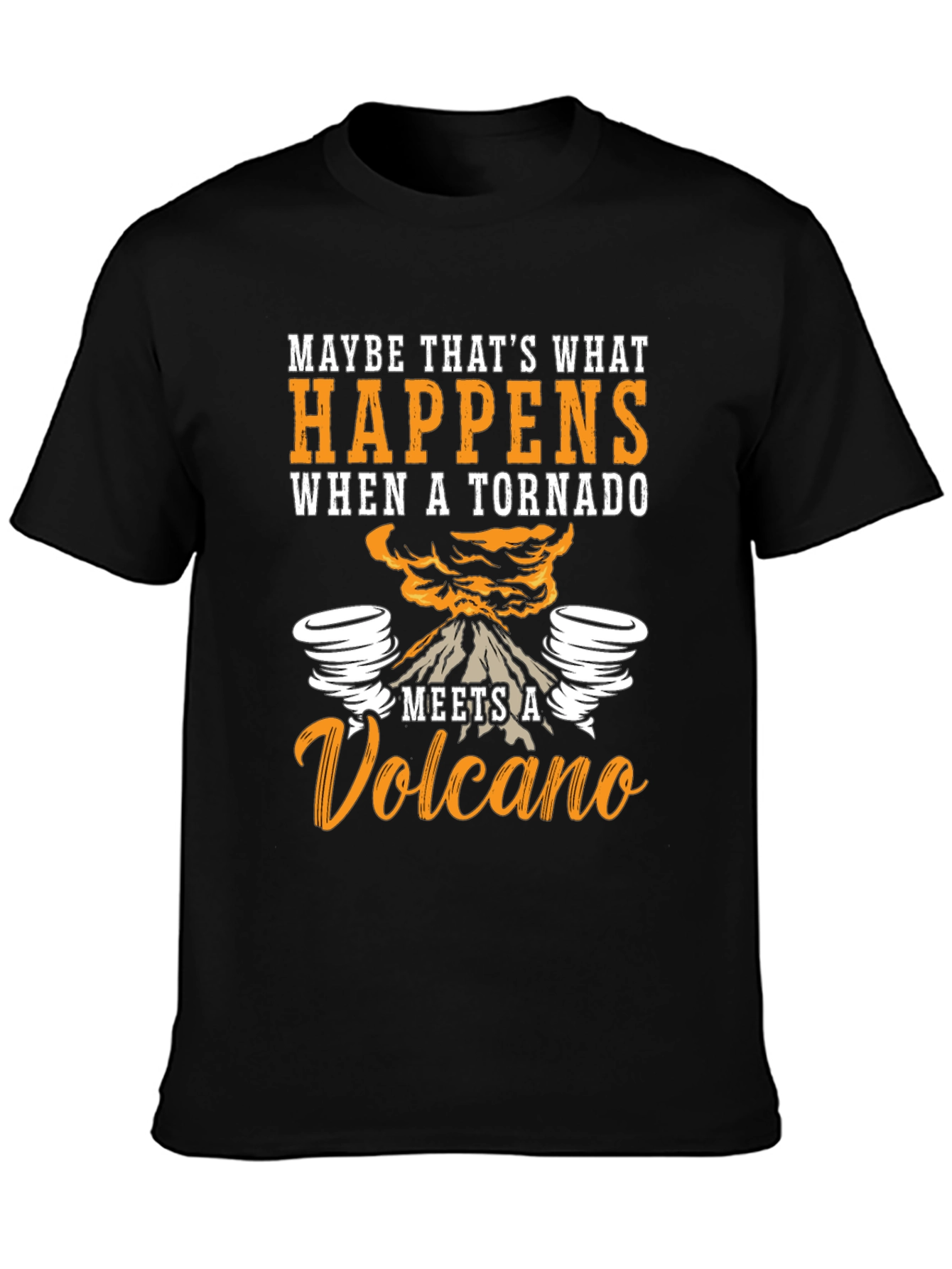 Tornado Volcano Graphic T-Shirt - Funny Nature Tee