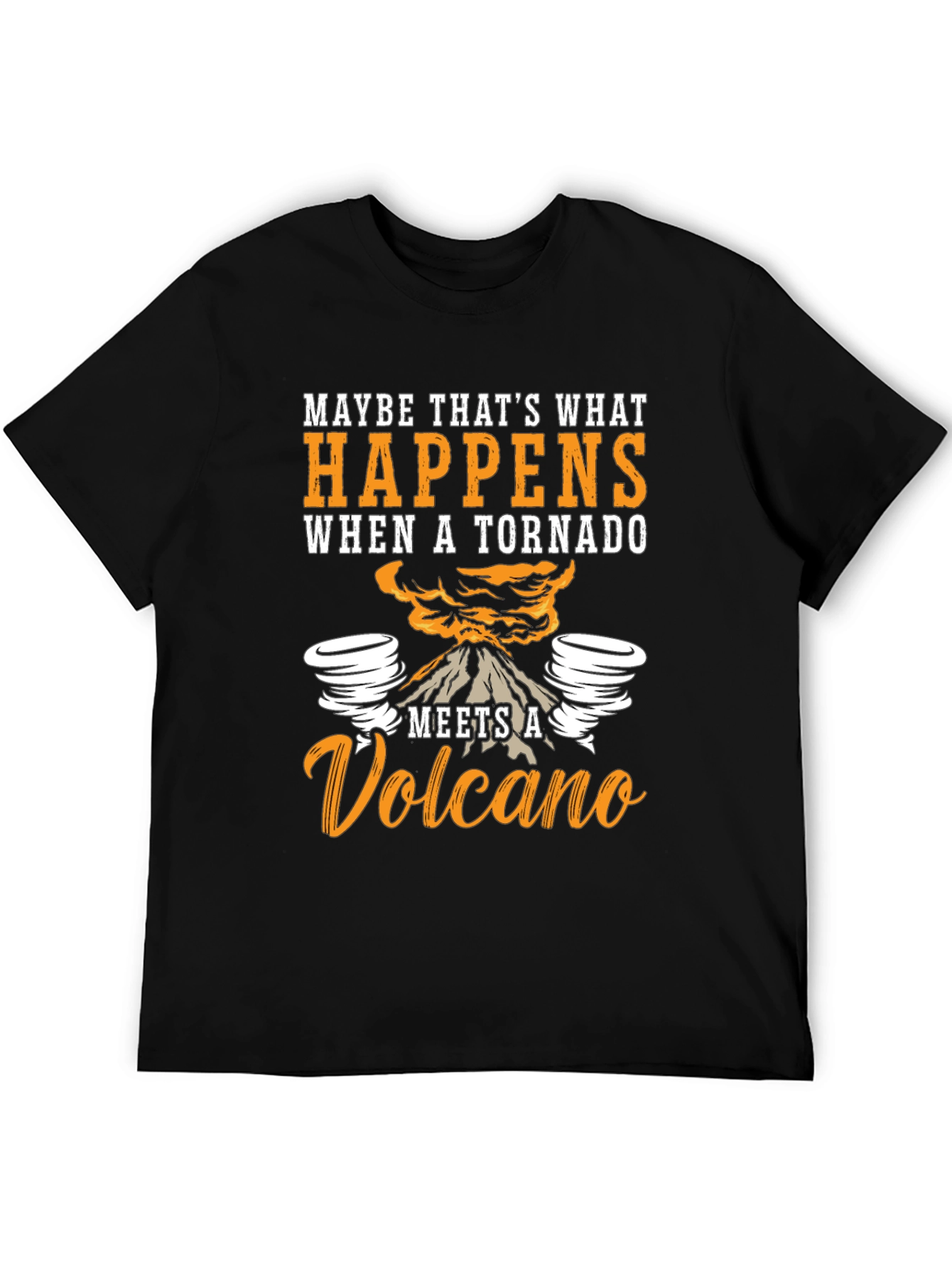Tornado Volcano Graphic T-Shirt - Funny Nature Tee