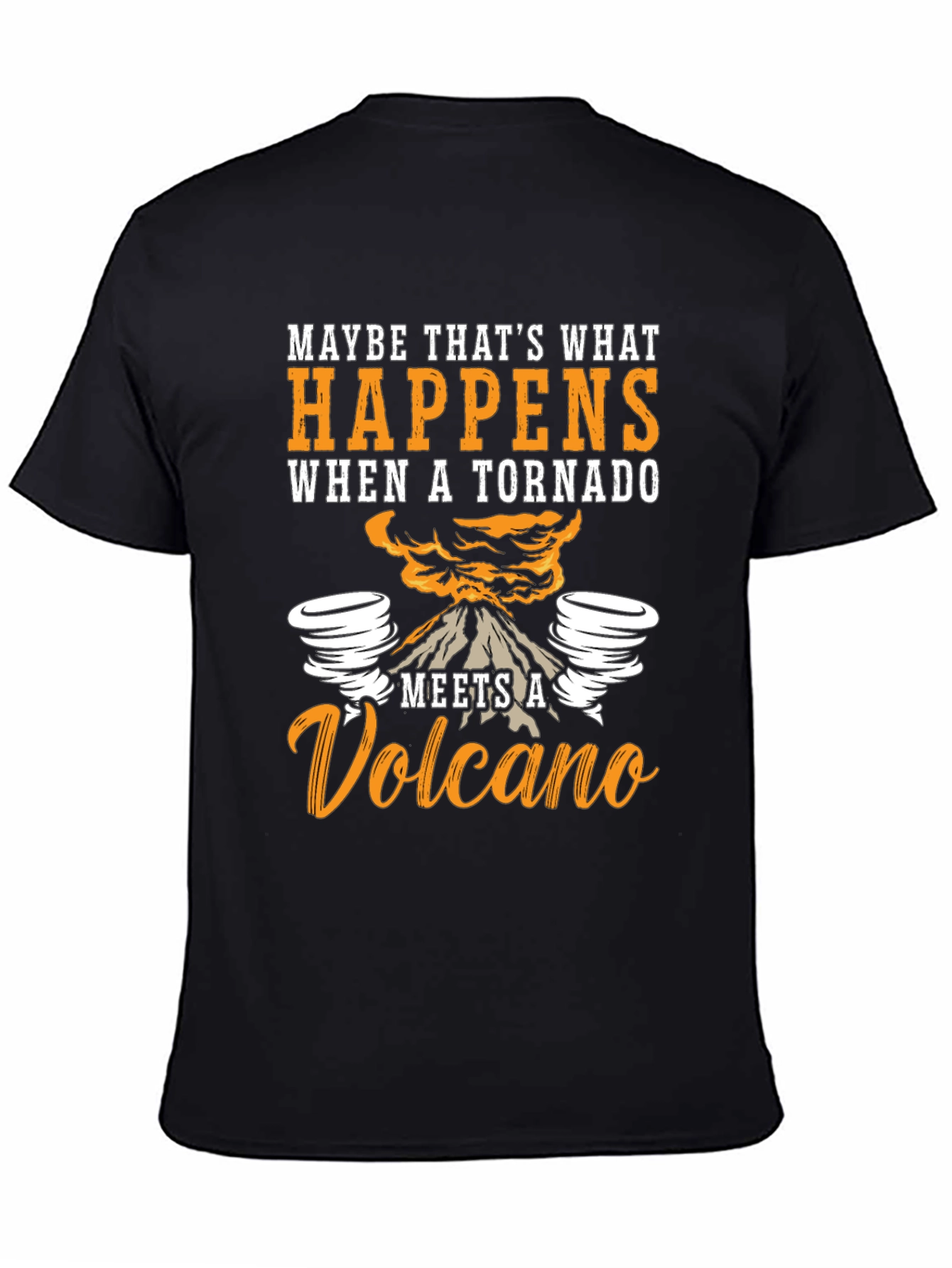 Tornado Volcano Graphic T-Shirt - Funny Nature Tee