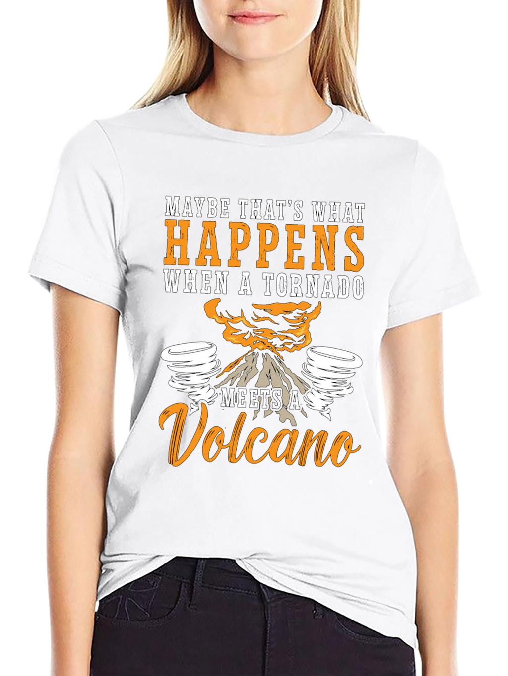 Tornado Volcano Graphic T-Shirt - Funny Nature Tee