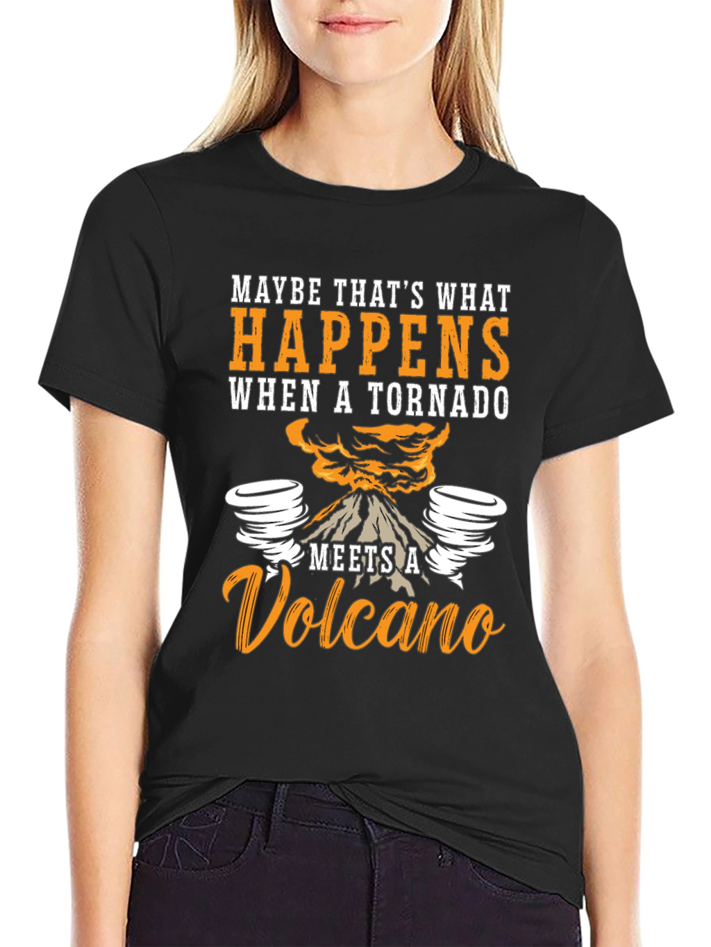 Tornado Volcano Graphic T-Shirt - Funny Nature Tee