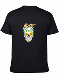 Sunflower Skull Graphic T-Shirt