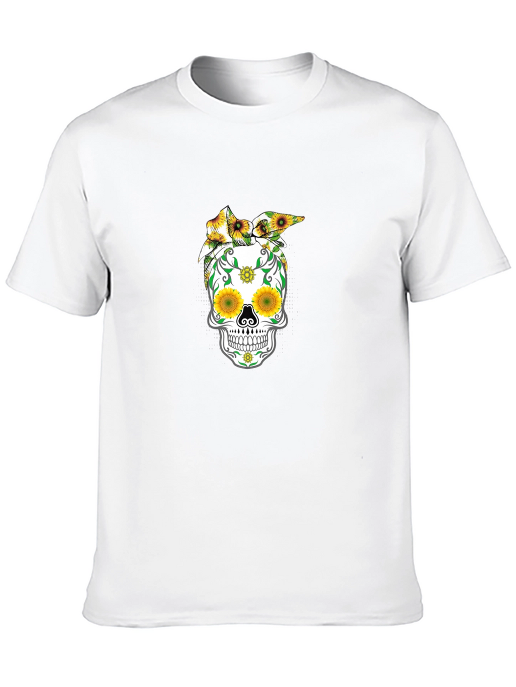 Sunflower Skull Graphic T-Shirt