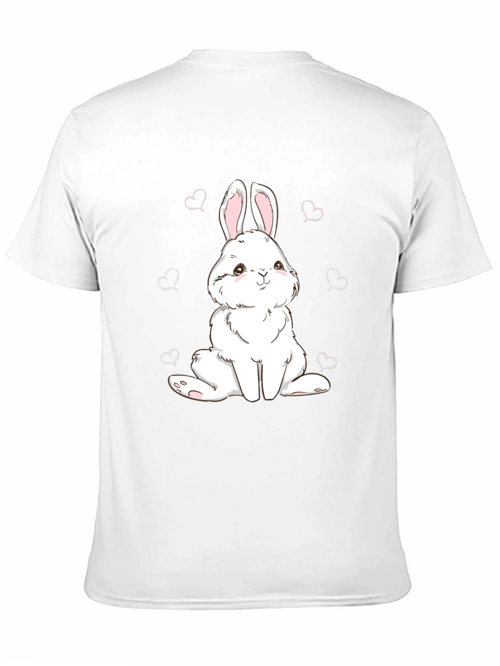 Cute Bunny Graphic Tee - Black Cotton Comfort