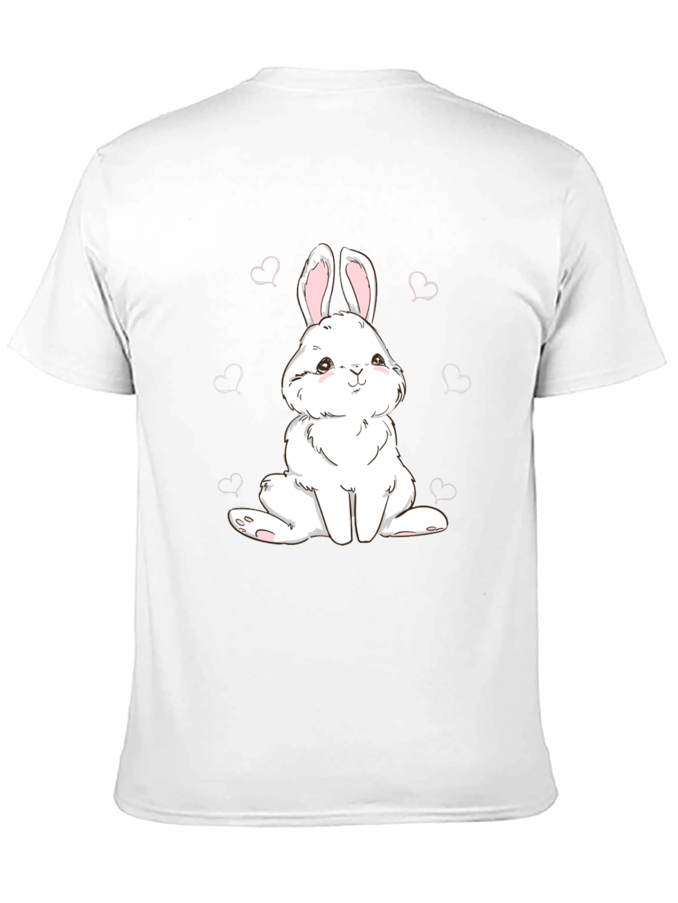 Cute Bunny Graphic Tee - Black Cotton Comfort