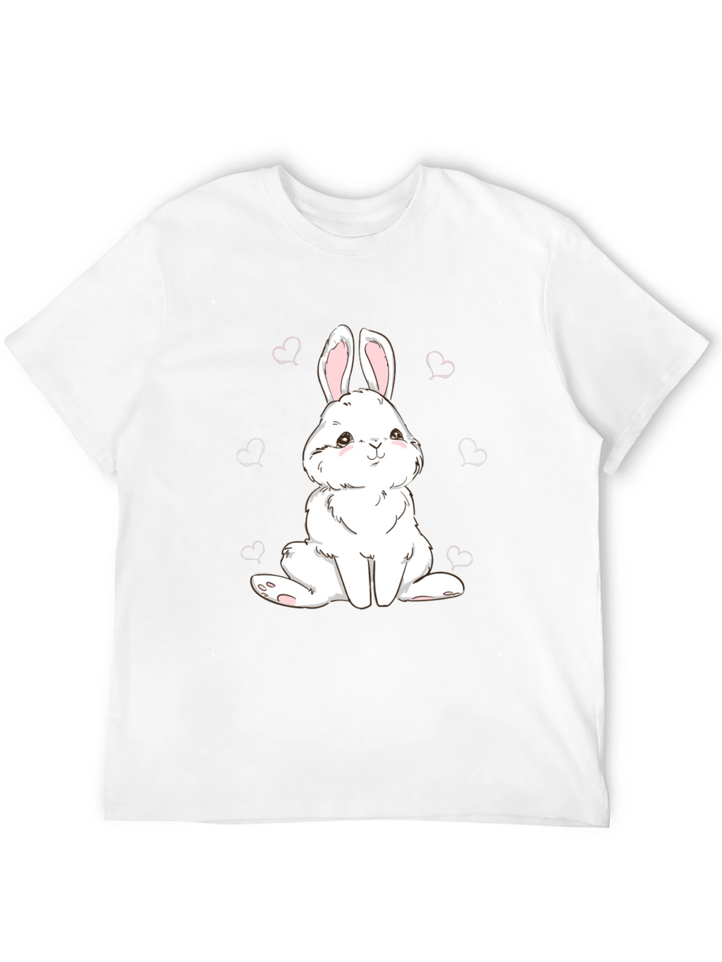 Cute Bunny Graphic Tee - Black Cotton Comfort