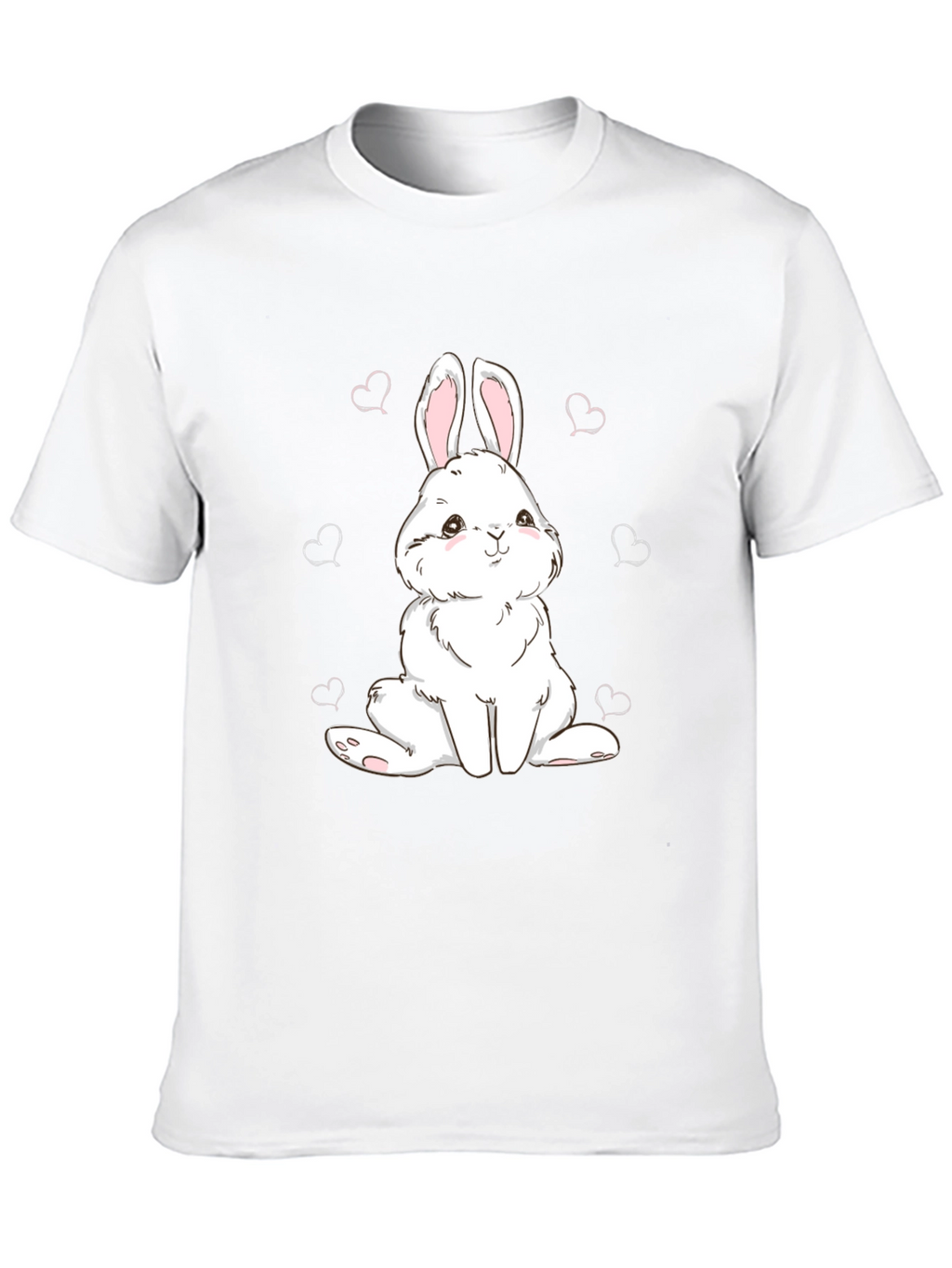 Cute Bunny Graphic Tee - Black Cotton Comfort