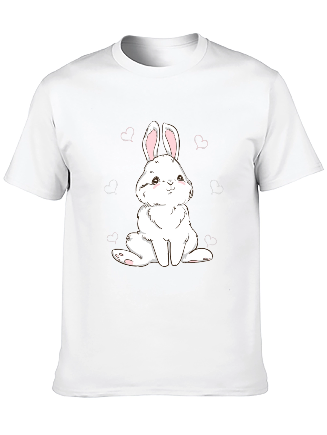 Cute Bunny Graphic Tee - Black Cotton Comfort