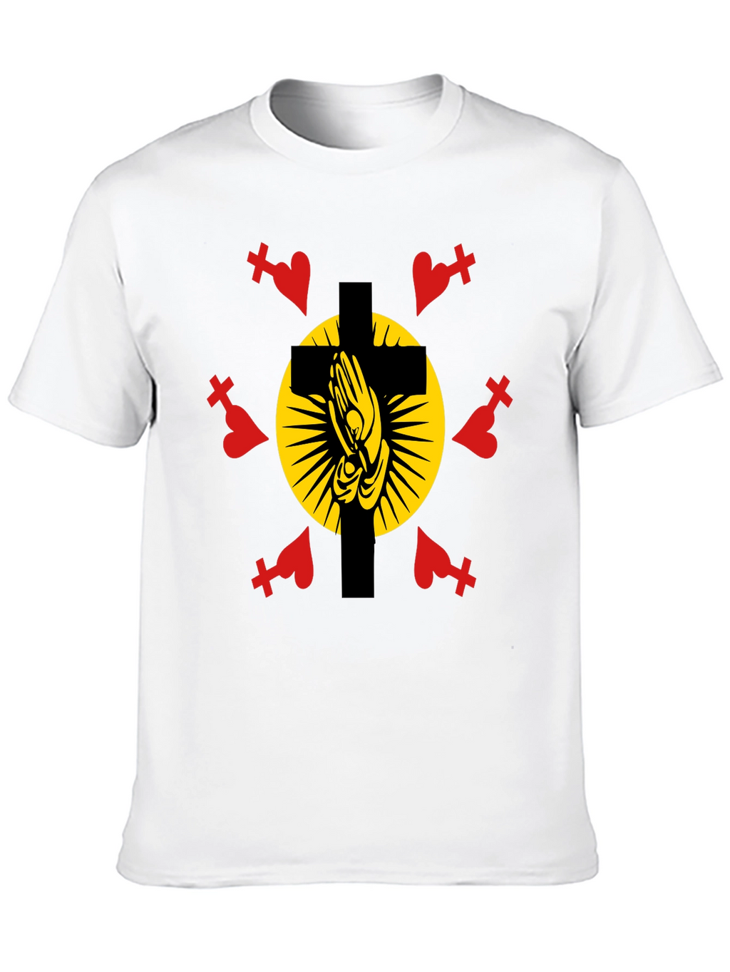 Praying Hands Cross Graphic T-Shirt