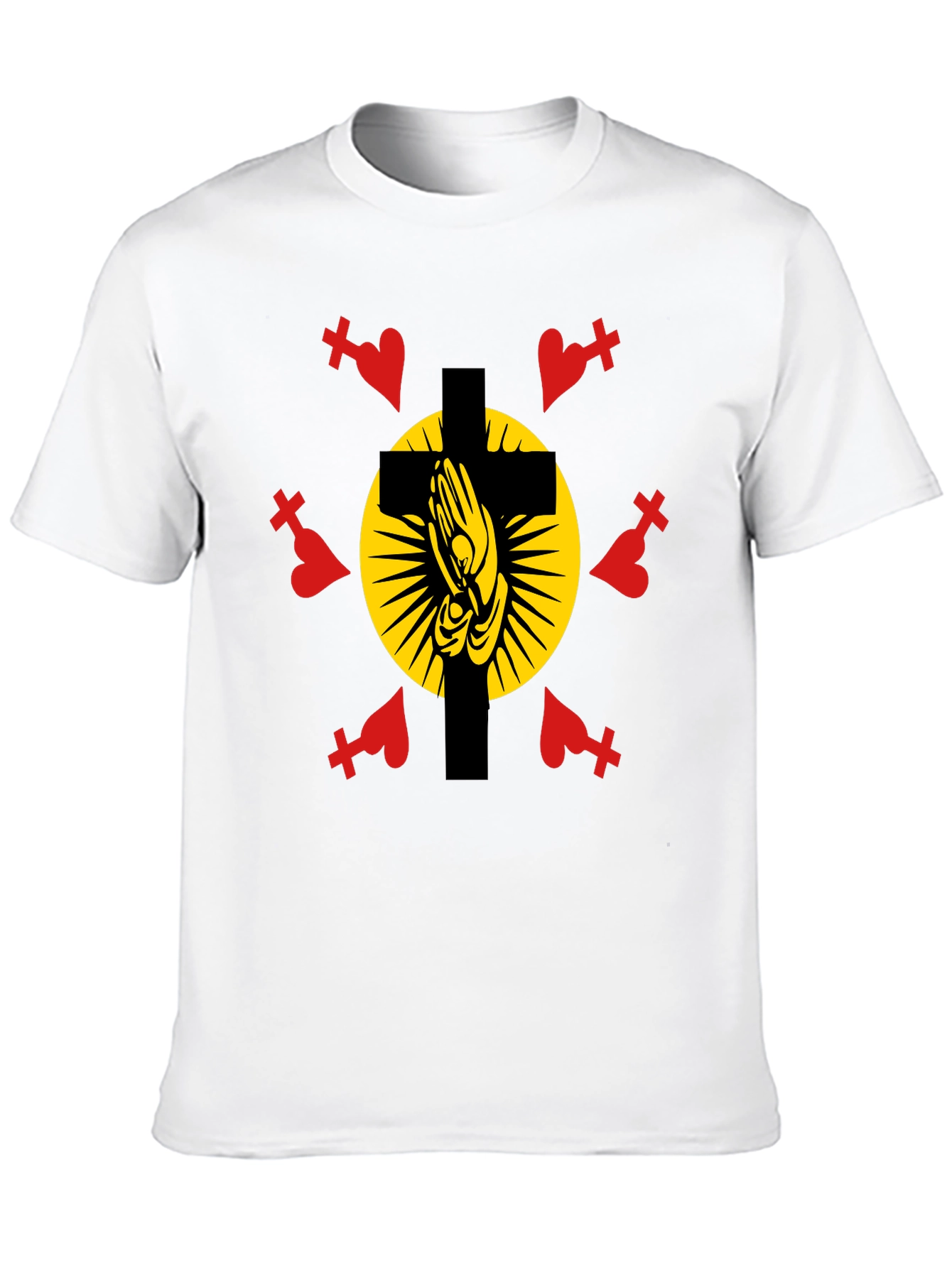 Praying Hands Cross Graphic T-Shirt