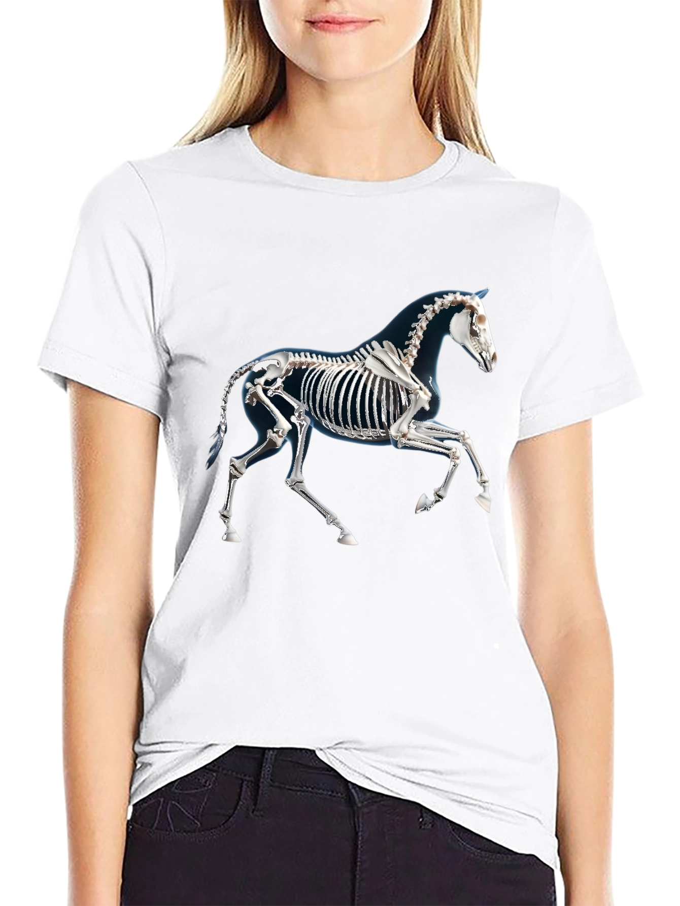Horse Skeleton Graphic T-Shirt