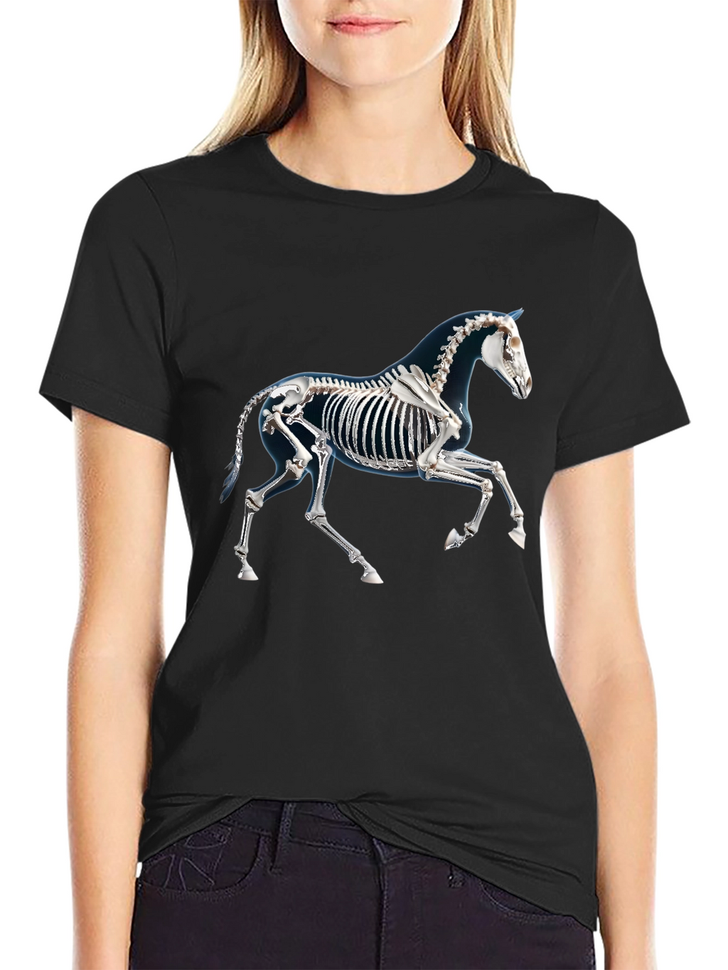 Horse Skeleton Graphic T-Shirt