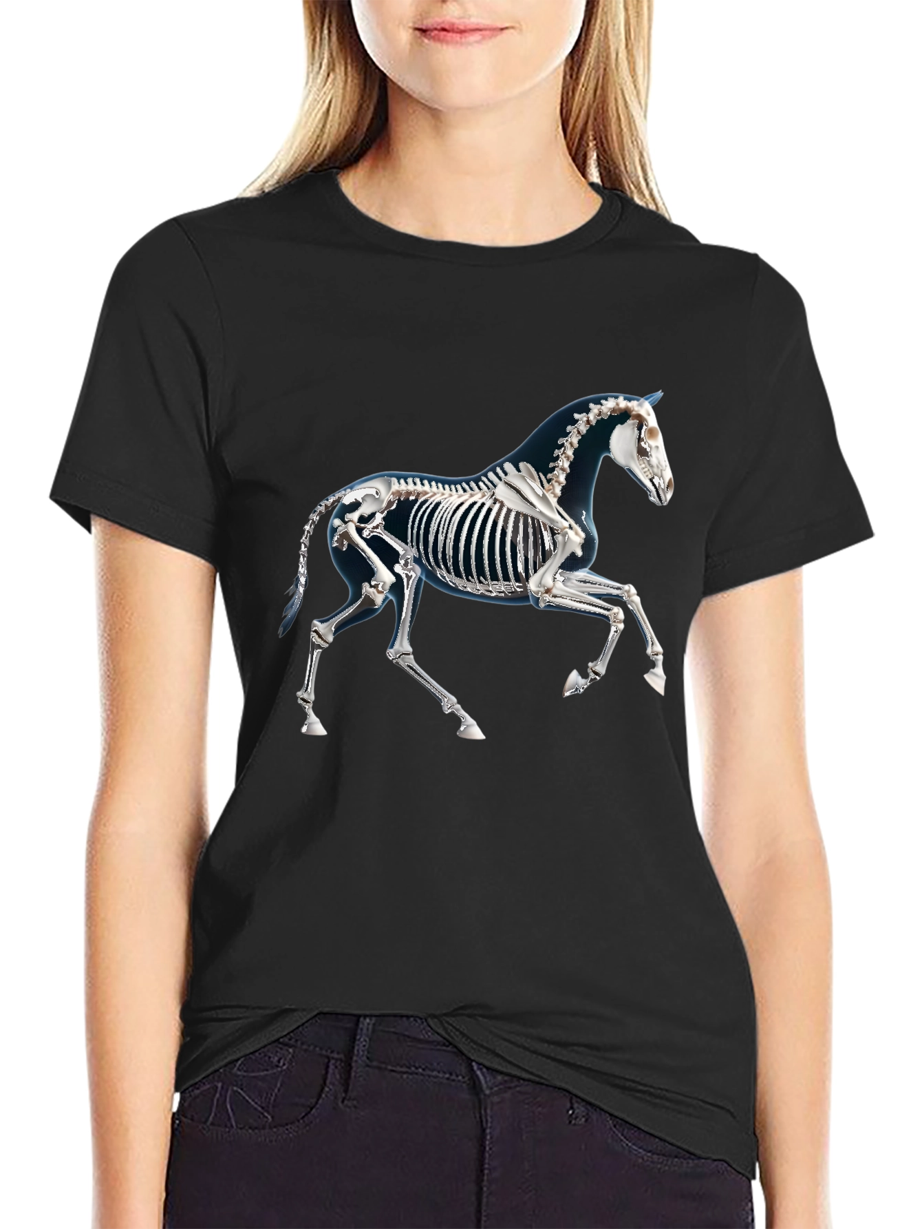 Horse Skeleton Graphic T-Shirt