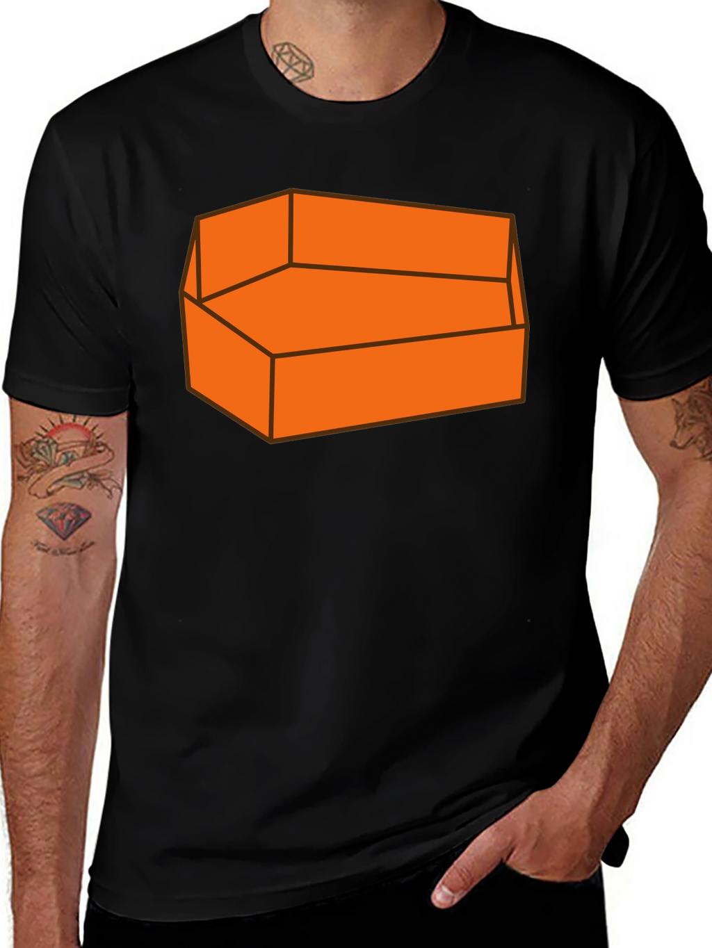 Orange Couch T-Shirt - Comfortable Graphic Tee