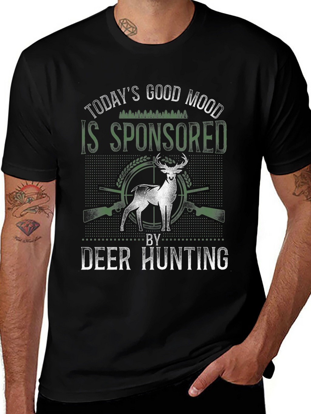 Deer Hunting Sponsored Good Mood Graphic Tee