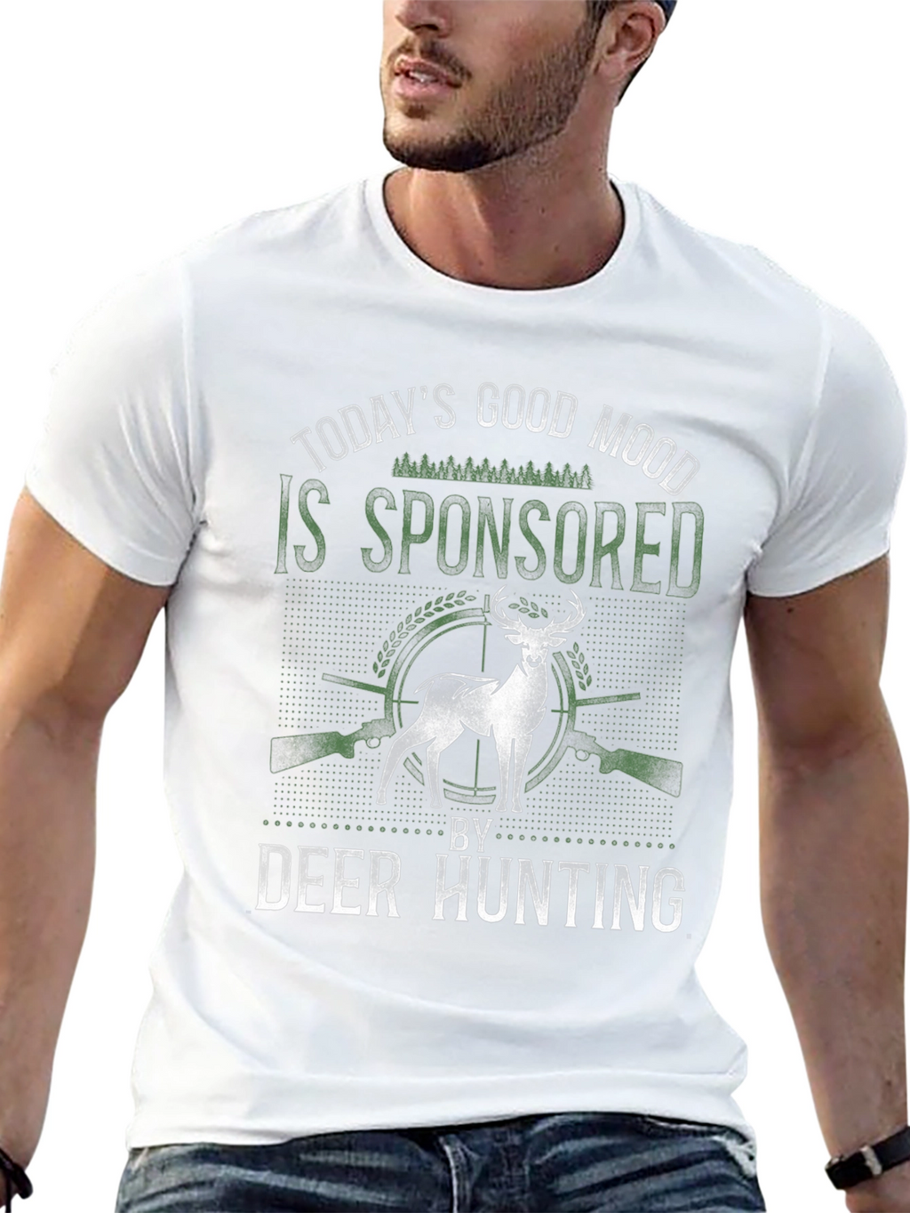 Deer Hunting Sponsored Good Mood Graphic Tee