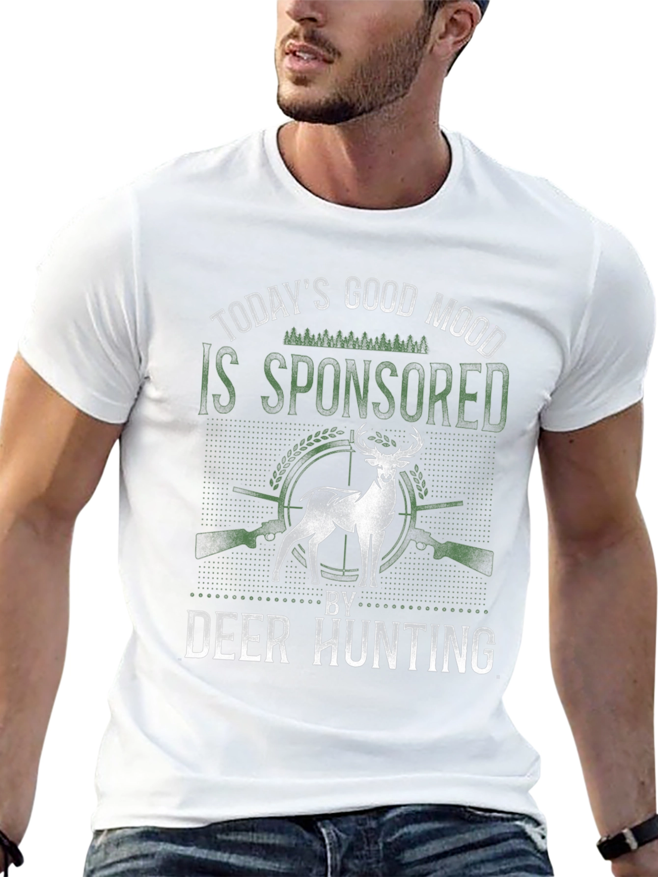 Deer Hunting Sponsored Good Mood Graphic Tee