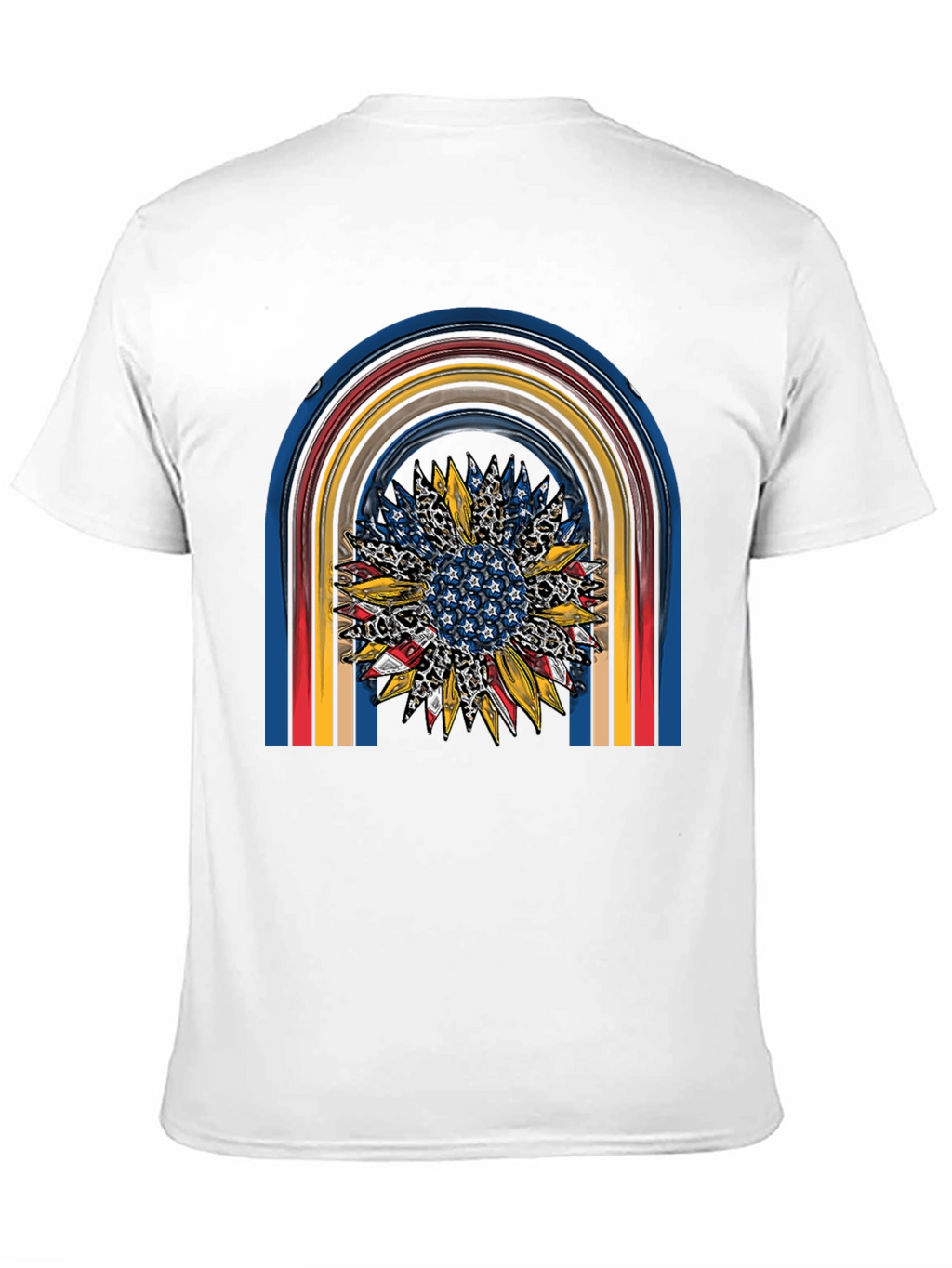 Patriotic Sunflower Rainbow Graphic Tee