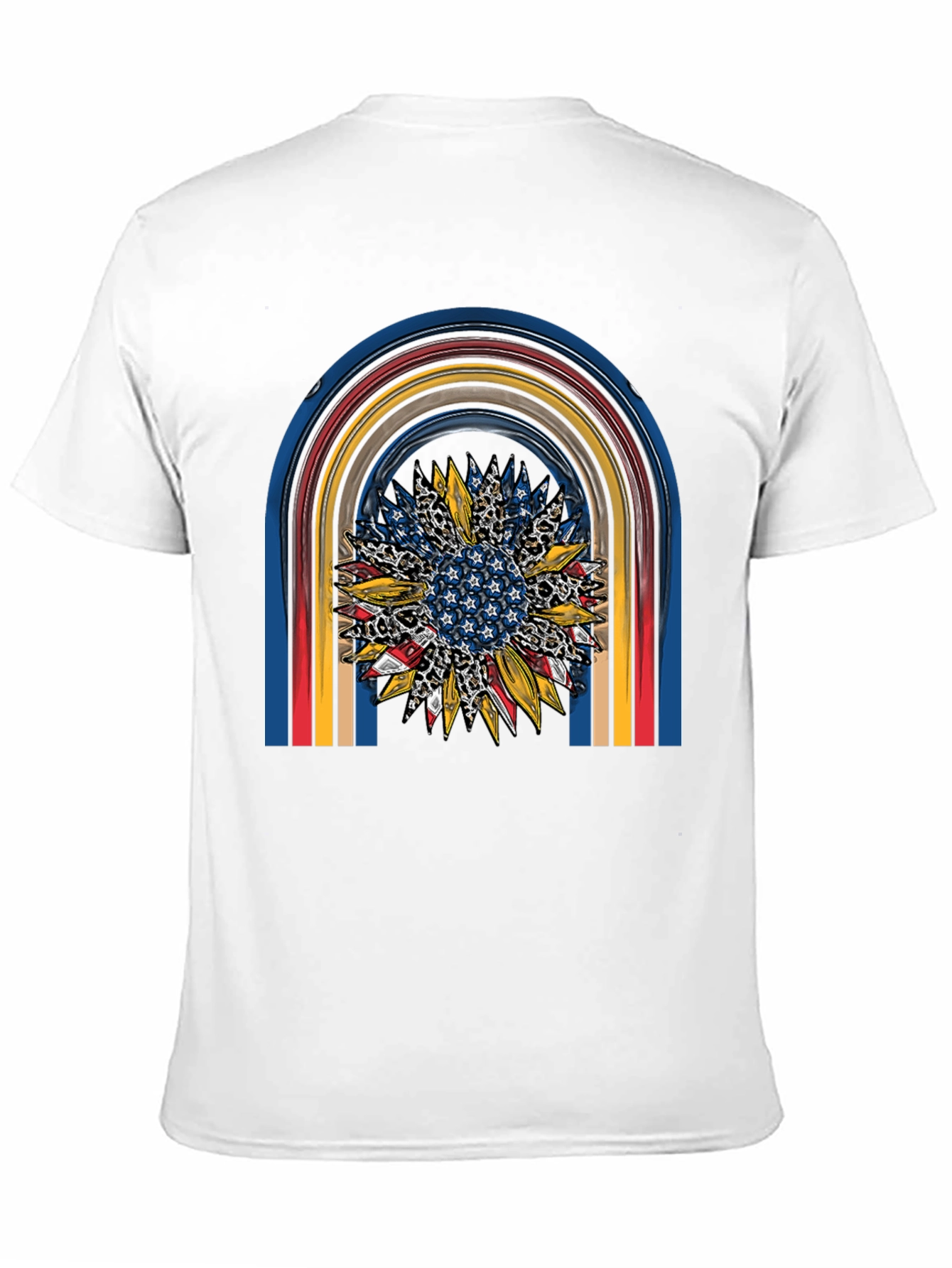Patriotic Sunflower Rainbow Graphic Tee