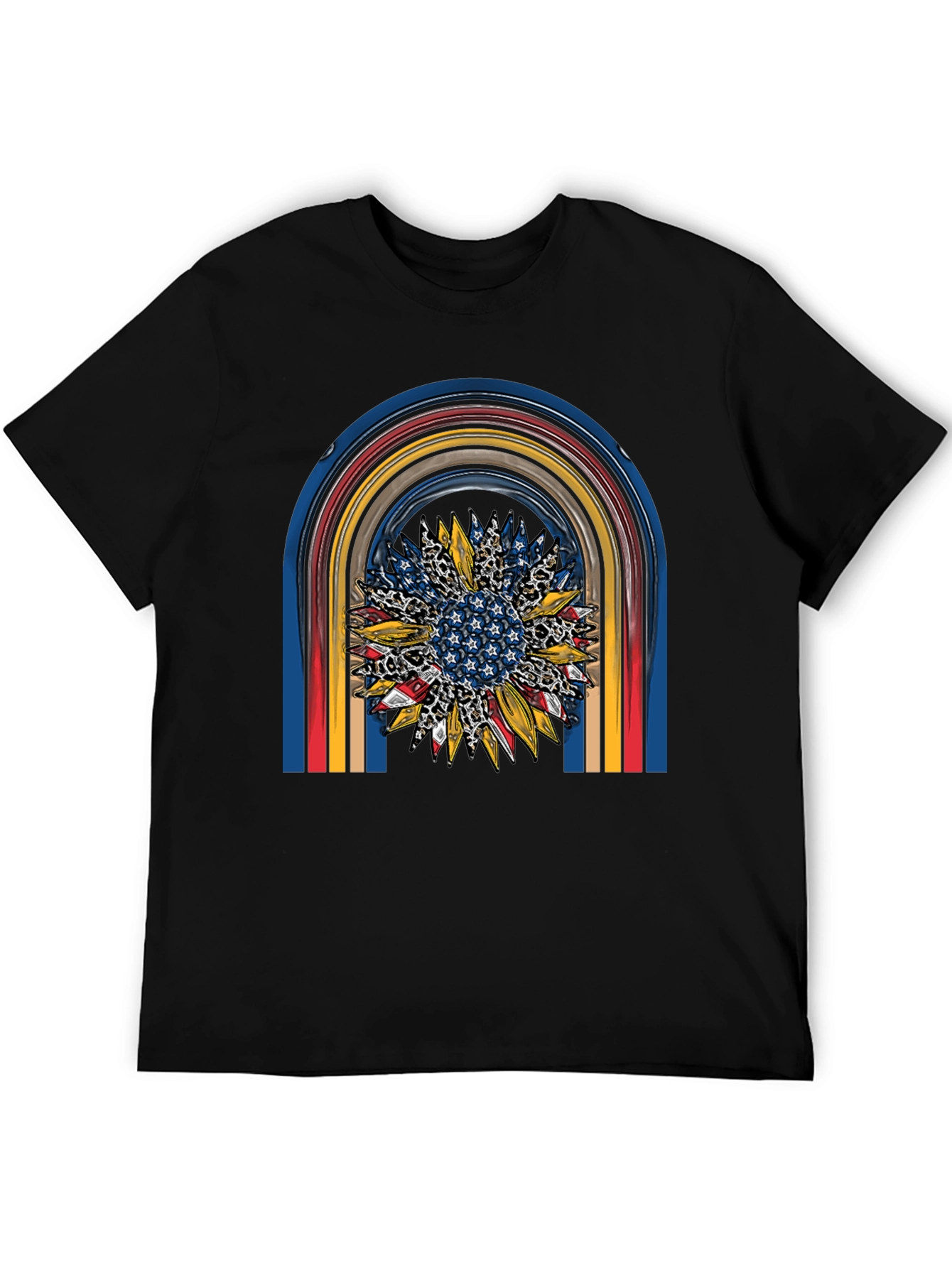 Patriotic Sunflower Rainbow Graphic Tee