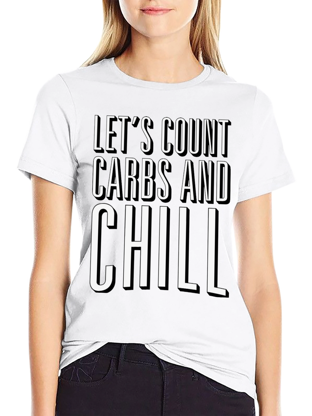 Lets Count Carbs and Chill Black Graphic T-Shirt