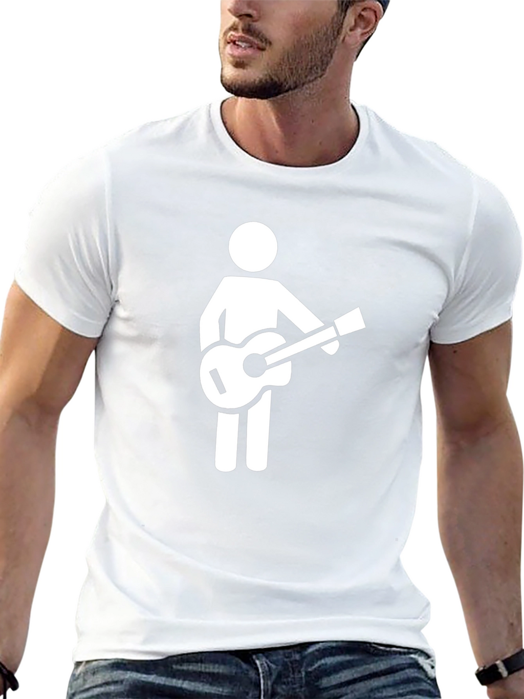 Guitar Player Graphic T-Shirt - Black