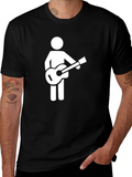 Guitar Player Graphic T-Shirt - Black