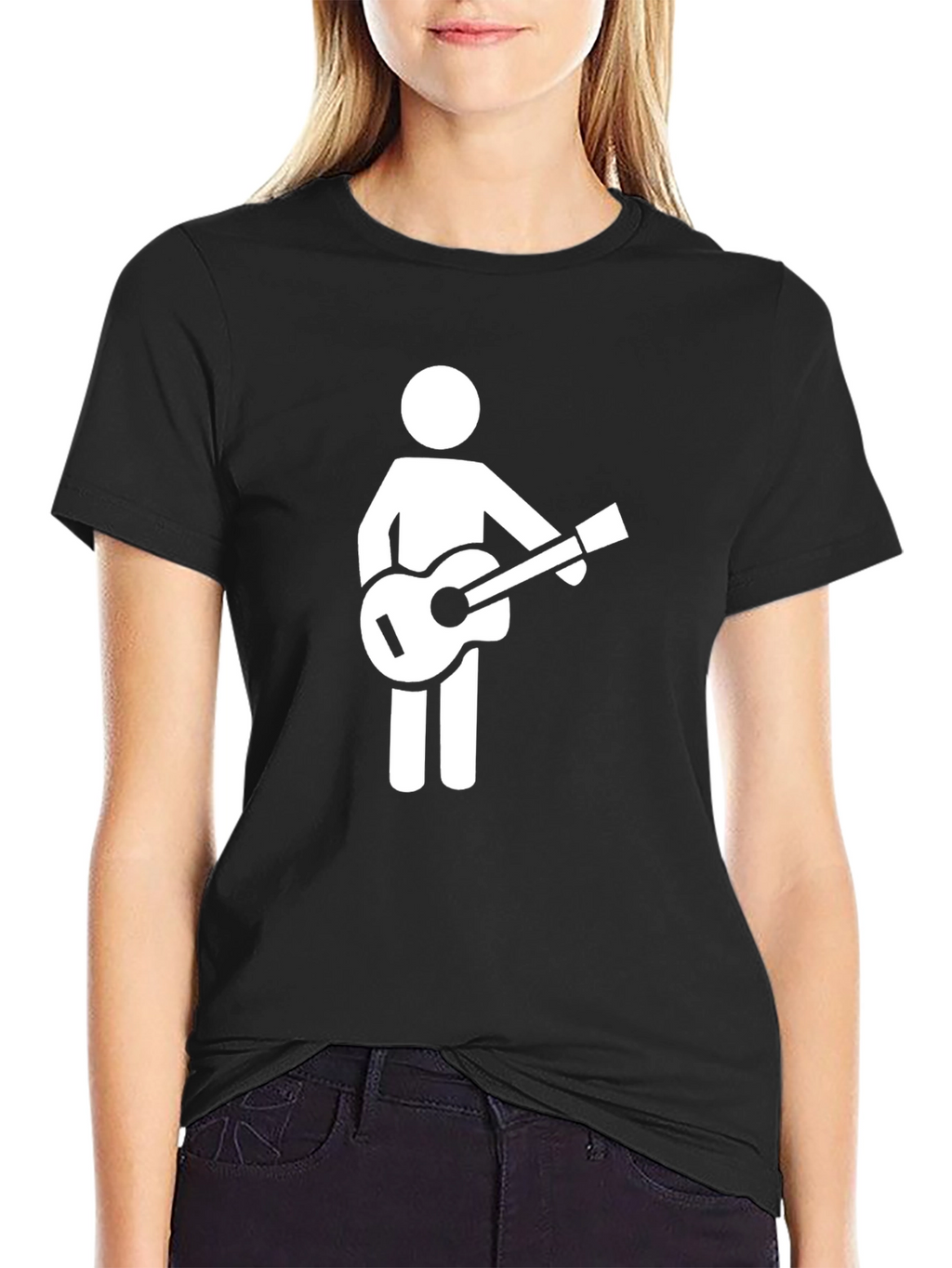 Guitar Player Graphic T-Shirt - Black