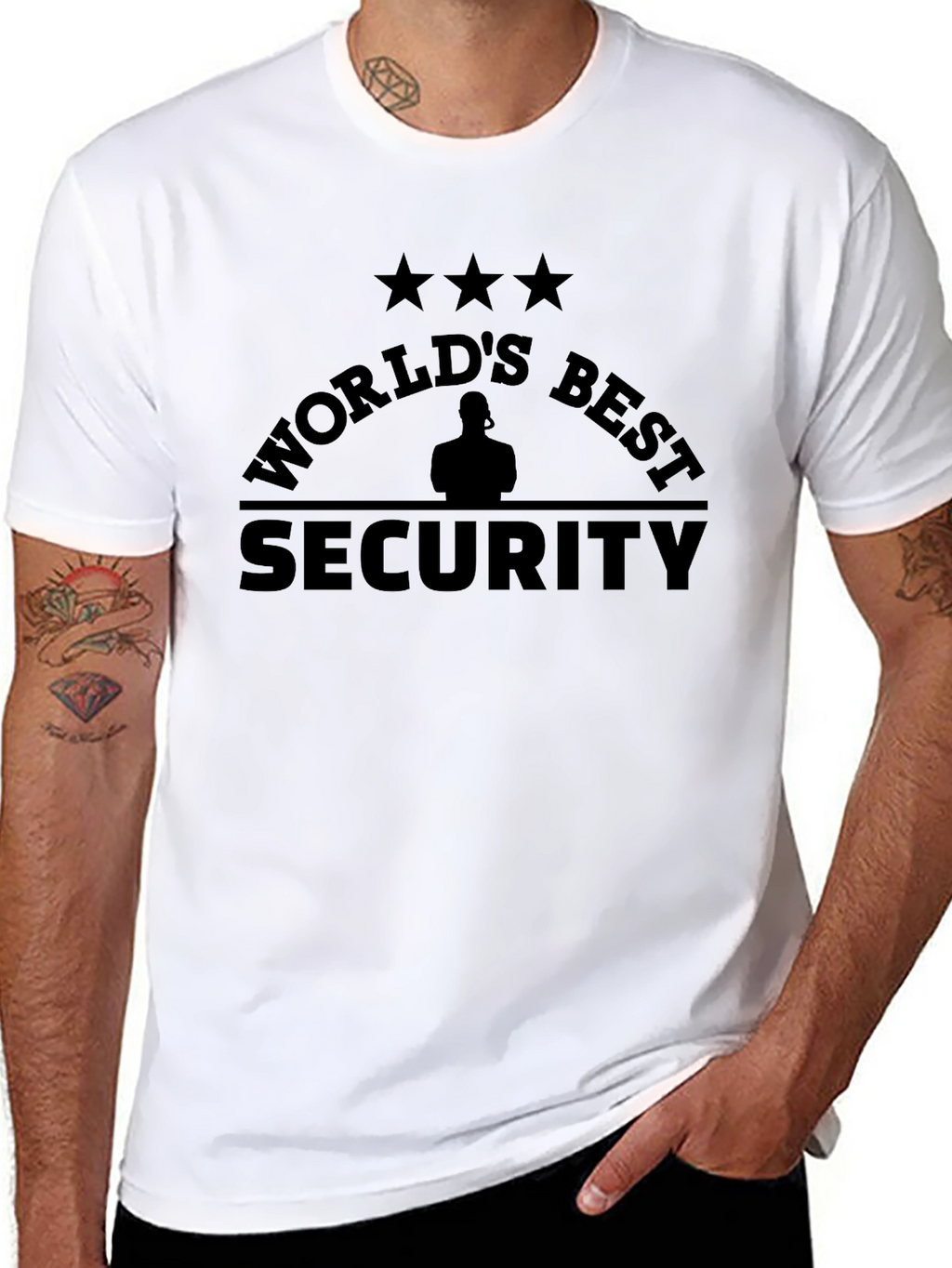 Worlds Best Security Black T-Shirt