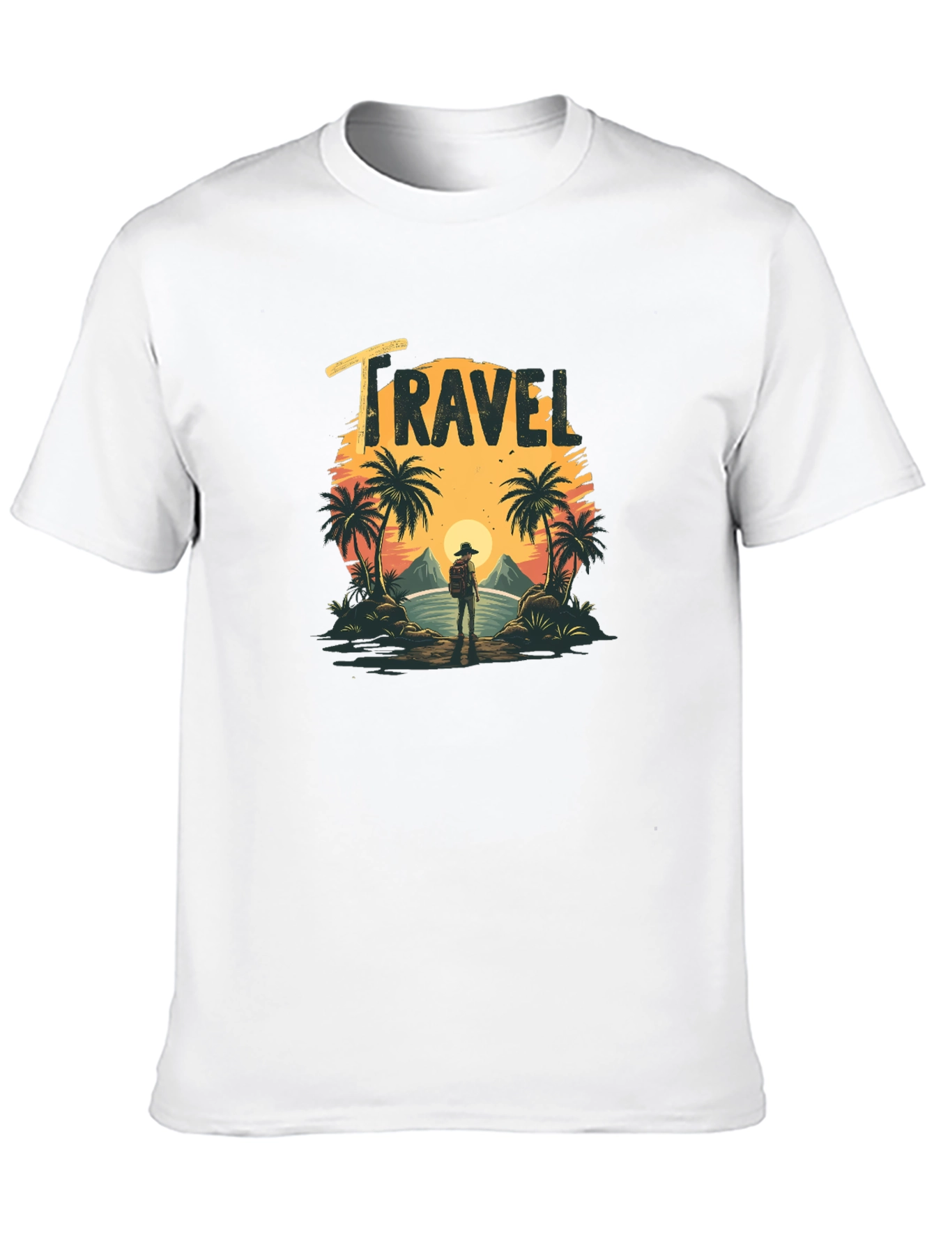 Travel T-Shirt: Tropical Island Sunset Design