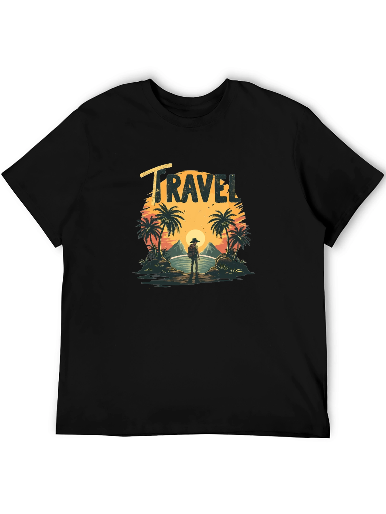 Travel T-Shirt: Tropical Island Sunset Design