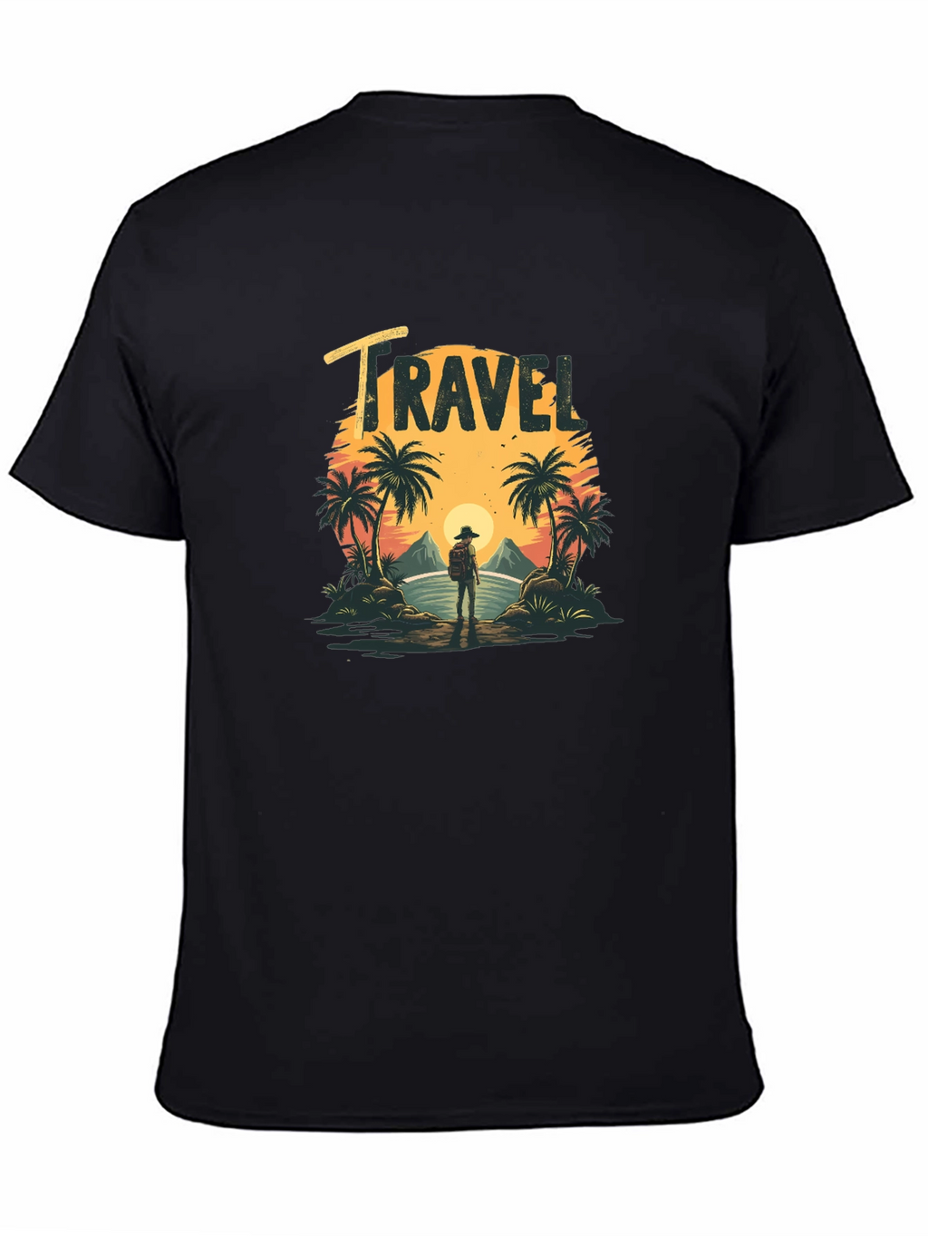 Travel T-Shirt: Tropical Island Sunset Design