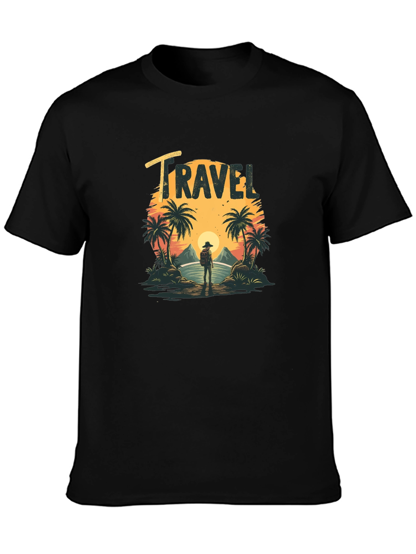 Travel T-Shirt: Tropical Island Sunset Design
