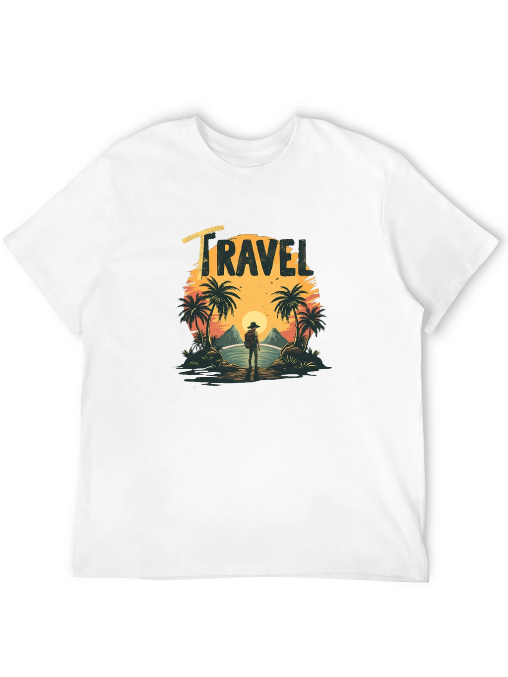 Travel T-Shirt: Tropical Island Sunset Design