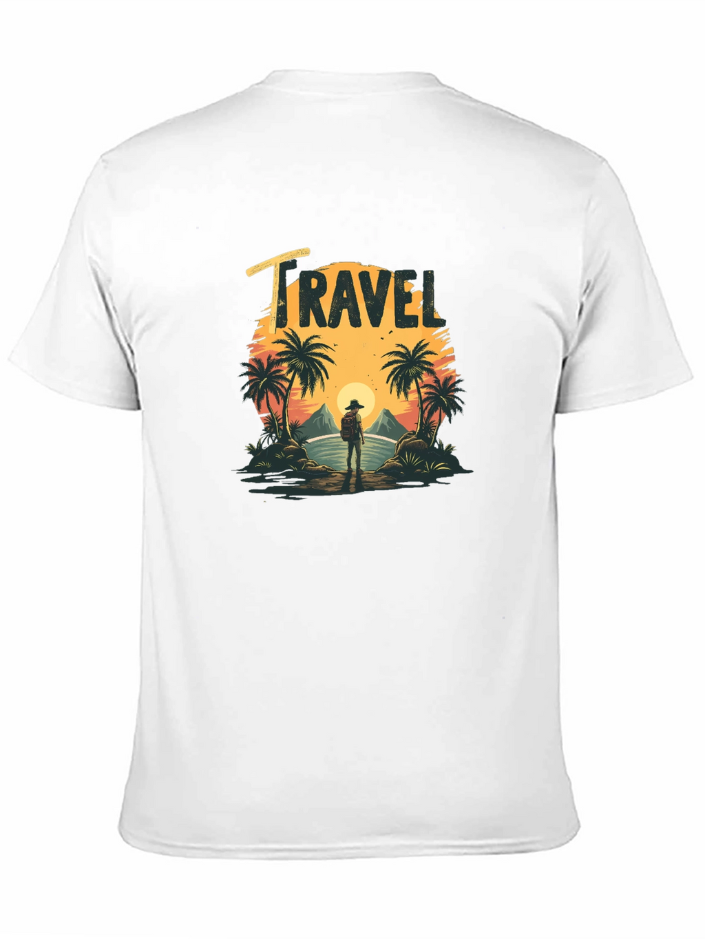 Travel T-Shirt: Tropical Island Sunset Design