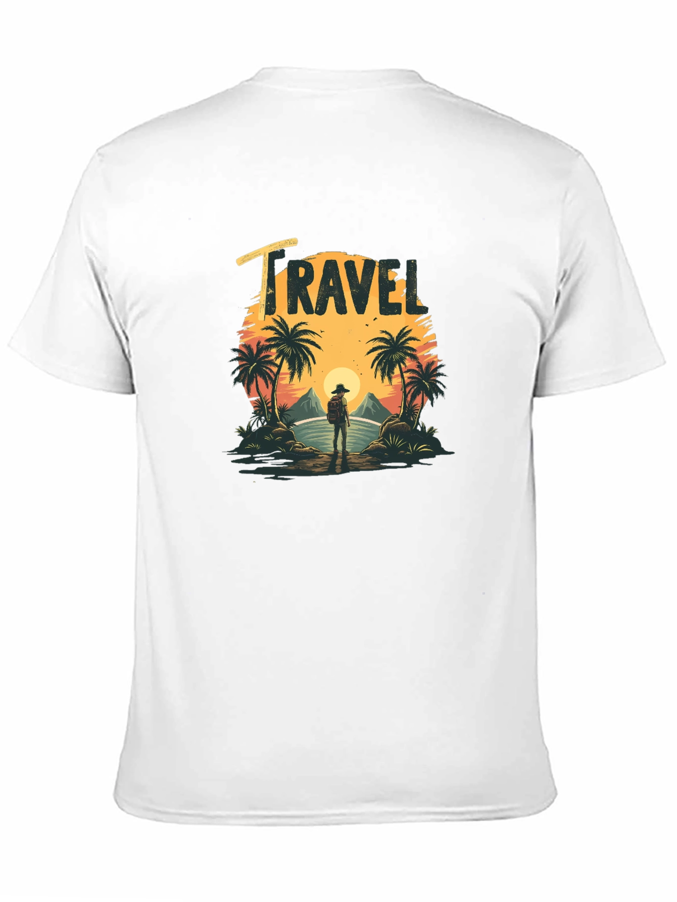 Travel T-Shirt: Tropical Island Sunset Design