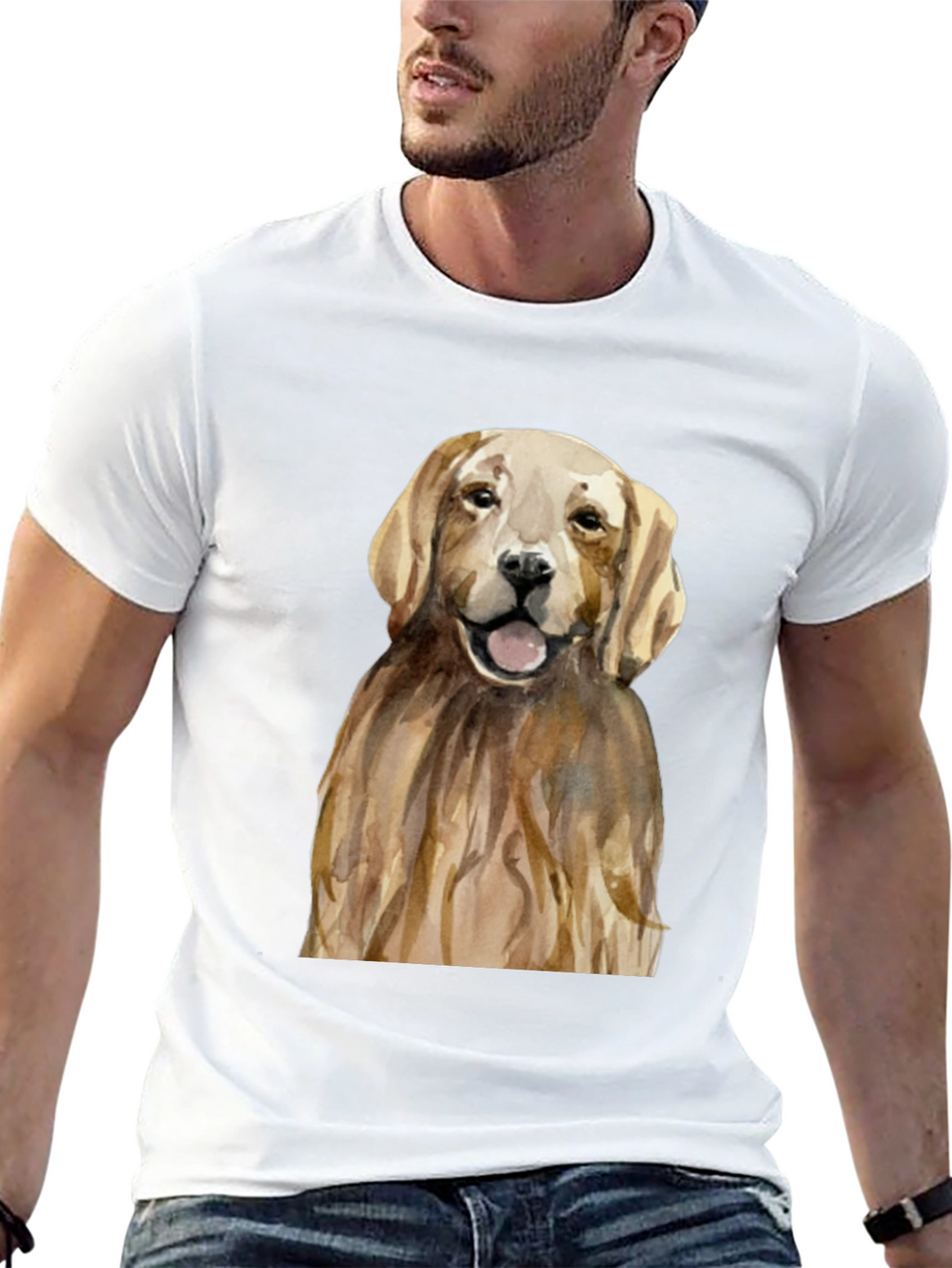 Golden Retriever Graphic Tee - Mens Black T-Shirt