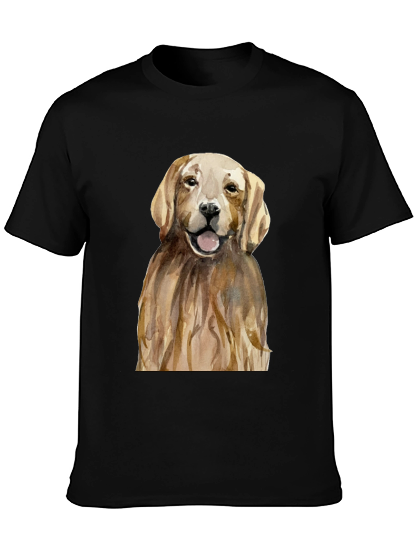 Golden Retriever Graphic Tee - Mens Black T-Shirt