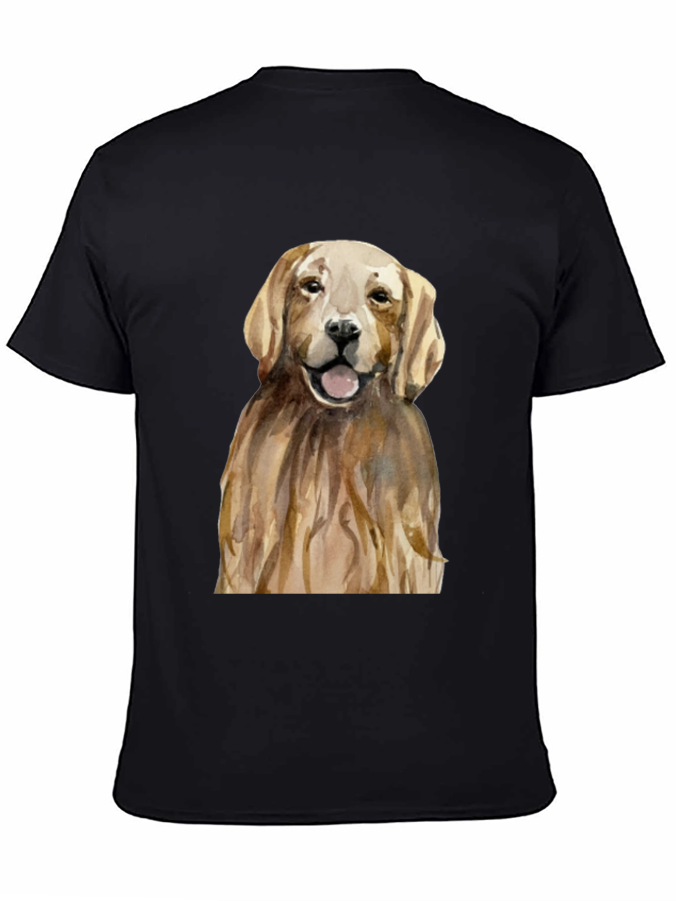 Golden Retriever Graphic Tee - Mens Black T-Shirt