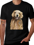 Golden Retriever Graphic Tee - Mens Black T-Shirt
