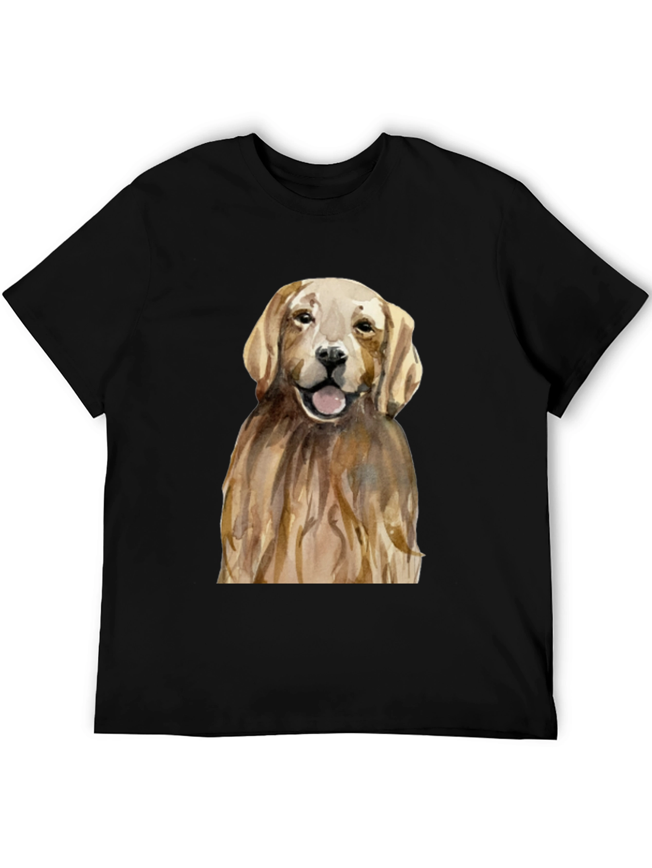 Golden Retriever Graphic Tee - Mens Black T-Shirt