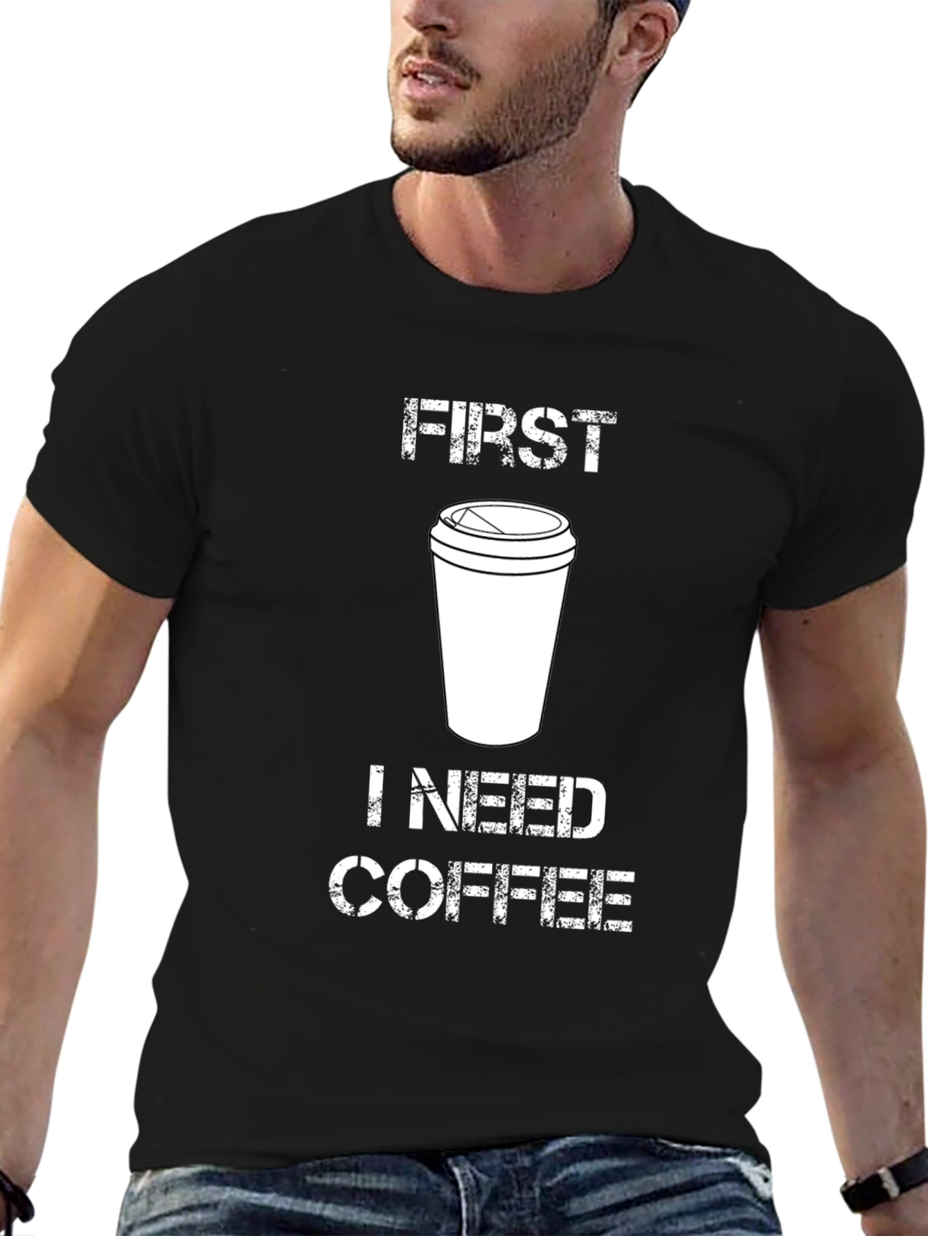 First I Need Coffee Graphic Tee