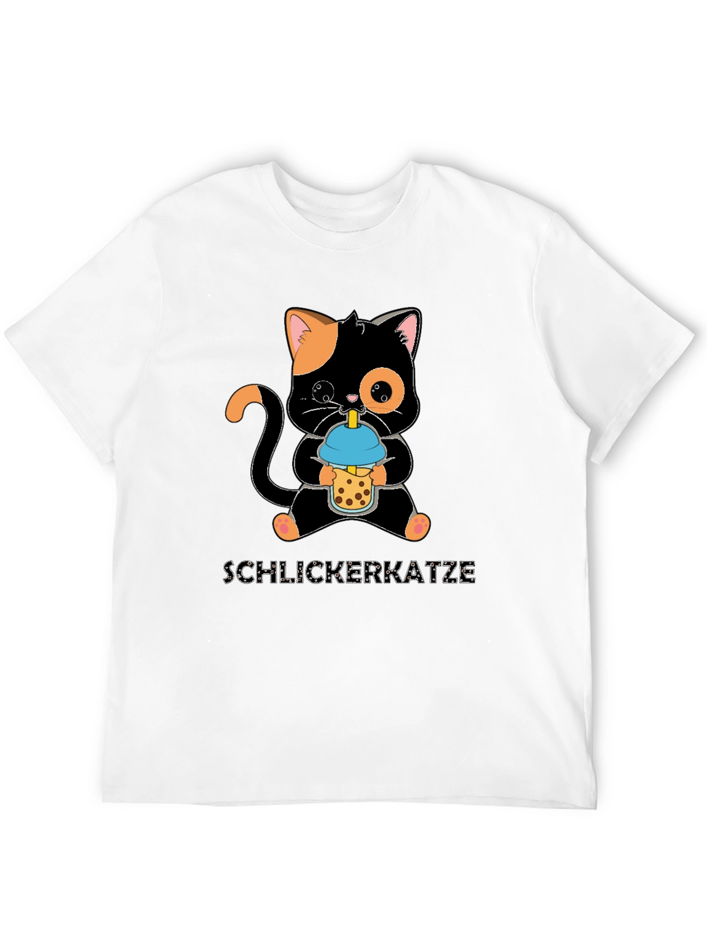 Cute Cat Bubble Tea Graphic T-Shirt
