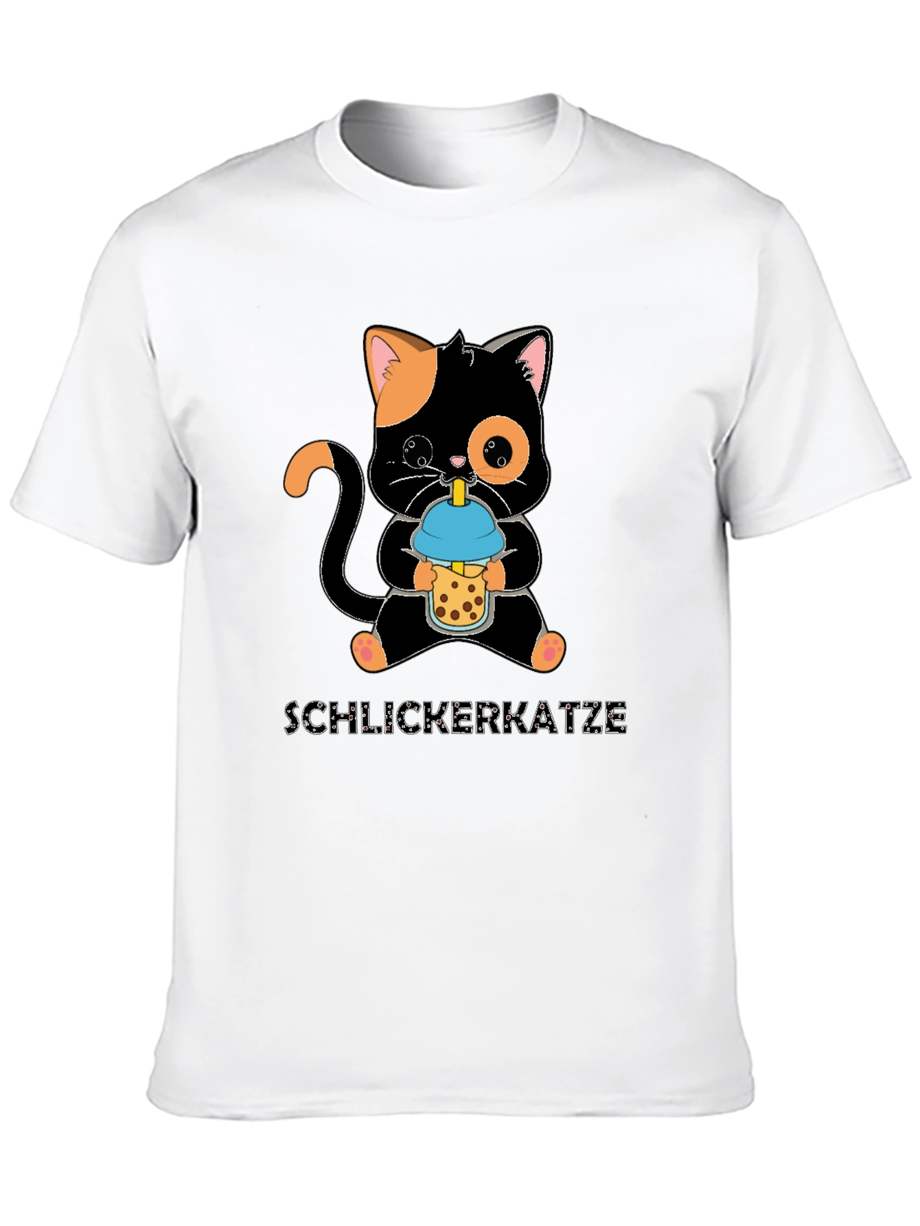 Cute Cat Bubble Tea Graphic T-Shirt