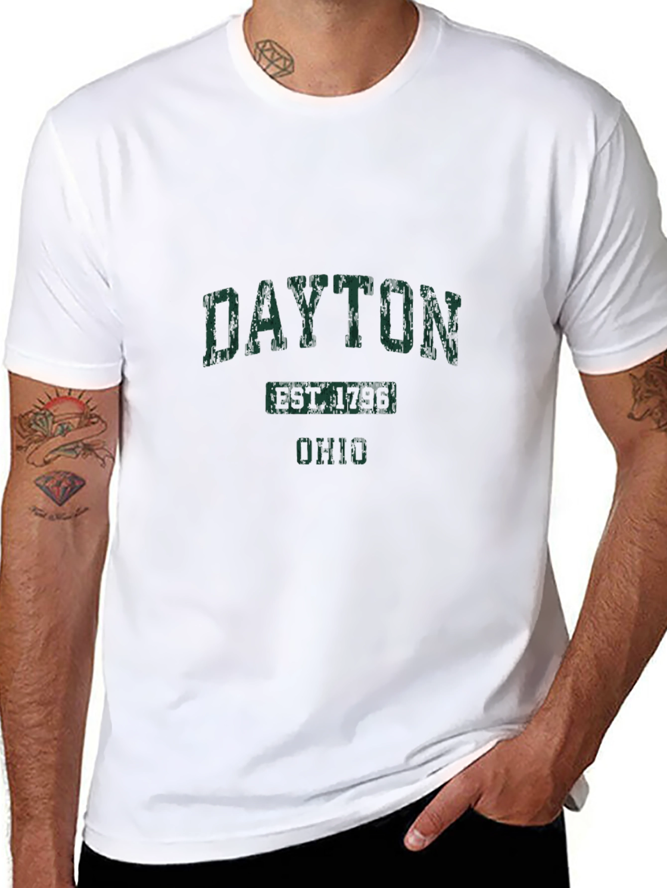 Dayton Ohio Graphic Tee - Vintage Style Black T-Shirt