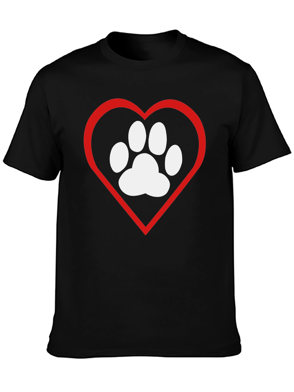 Dog Paw Heart T-Shirt - Pet Lover Tee