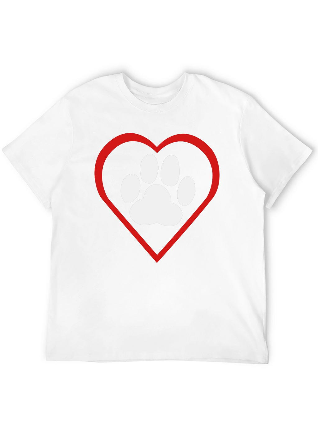 Dog Paw Heart T-Shirt - Pet Lover Tee