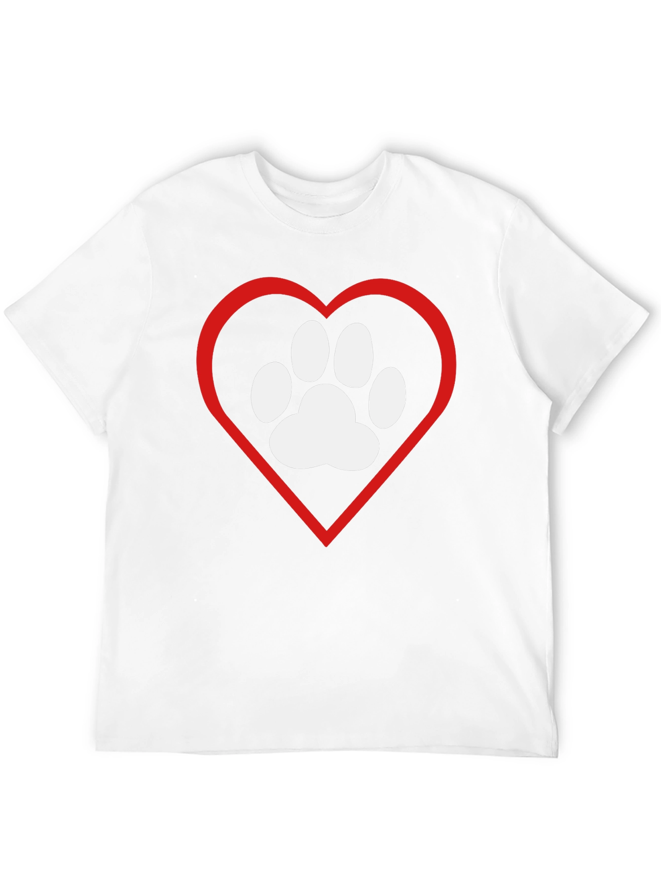 Dog Paw Heart T-Shirt - Pet Lover Tee