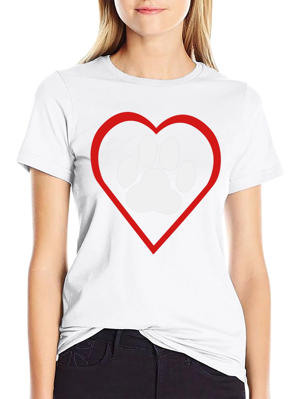 Dog Paw Heart T-Shirt - Pet Lover Tee