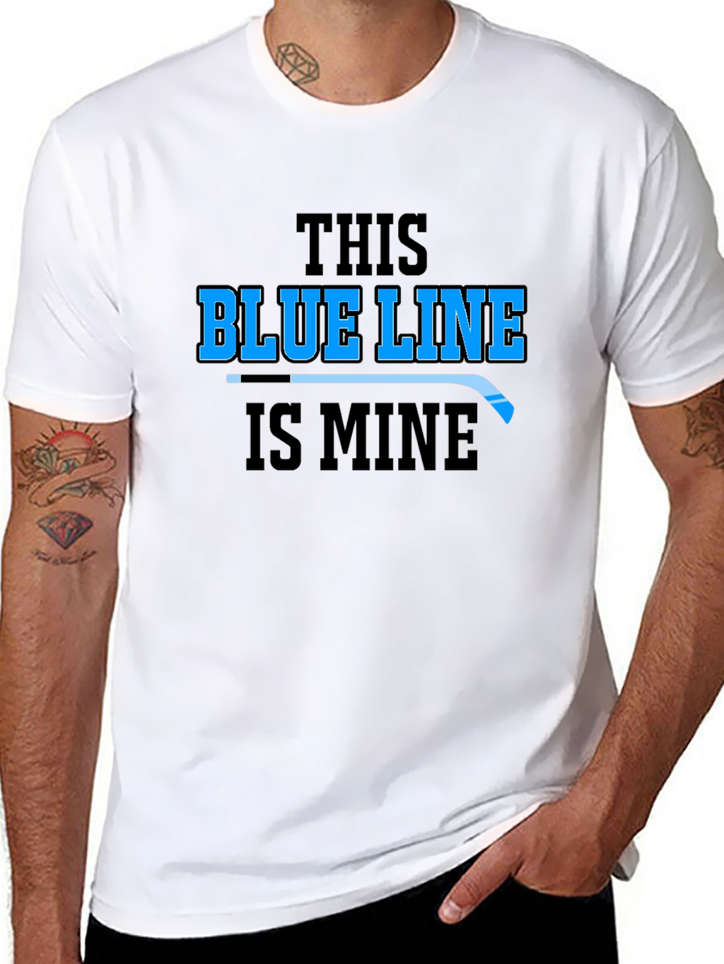 Blue Line Hockey Graphic T-Shirt